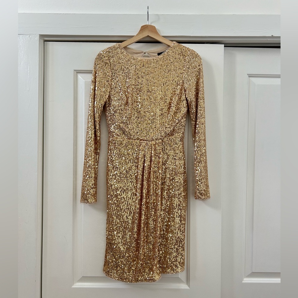 TFNC London Gold Sequins Formal Dress ASOS - Size Medium